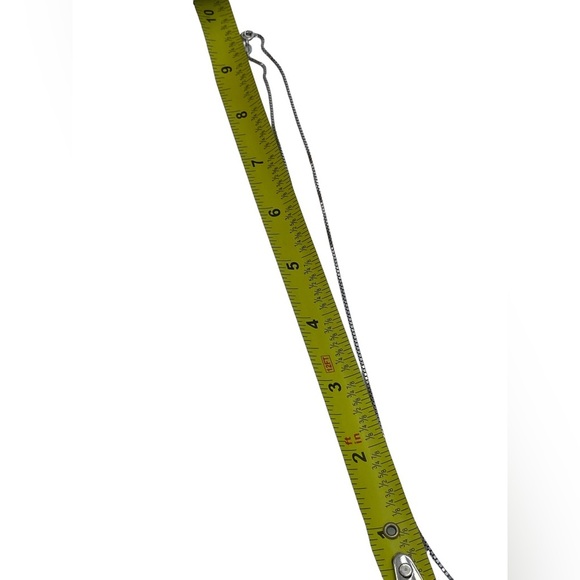 Sterling silver 925 PK signed Italy box chain pendant CZ minimalist geometric - Picture 5 of 7